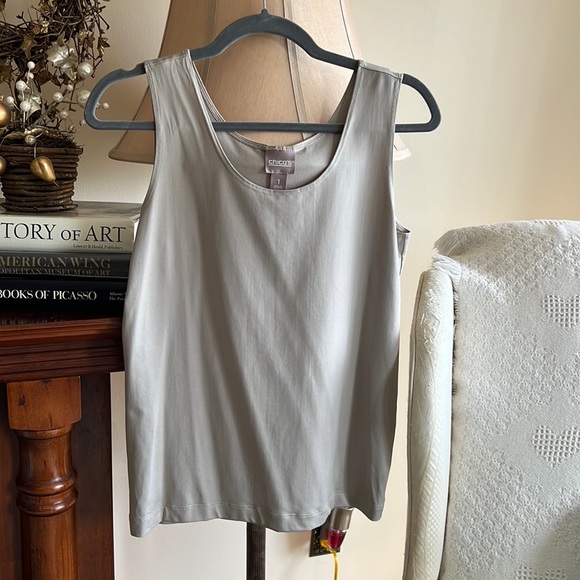 Chico’s NWOT Microfiber Tank - Silvery Taupe - Picture 1 of 5